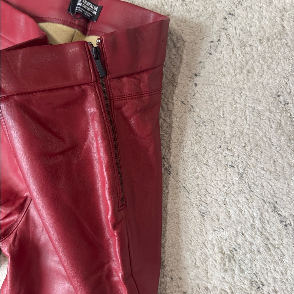 Red Leather Pants - Picture 3 of 4